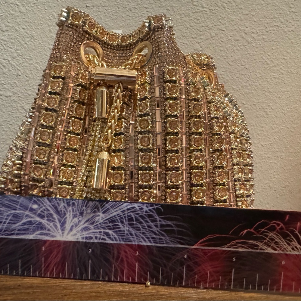 Gold Embellished Women's Bag - Picture 5 of 6